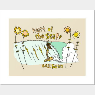 heart of the sea legend rell sunn retro surf art by surfy birdy Posters and Art